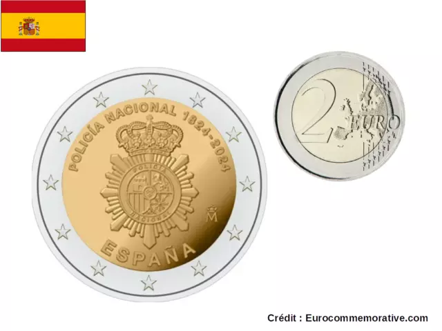 2 Euros Commemorative Spain 2024 200 Years Police UNC