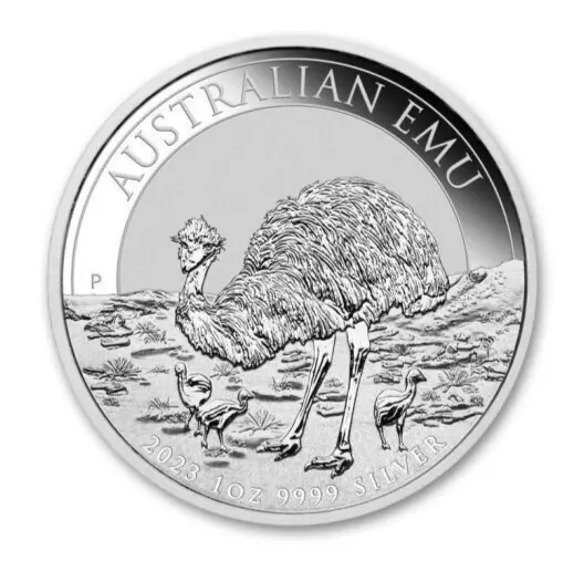 2023 Australia Emu BU 1 oz .999 Silver Coin in Perth Mint Capsule