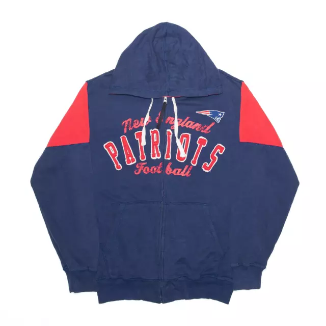 Felpa con cappuccio NFL New England Patriots blu cerniera intera regolare USA da uomo M