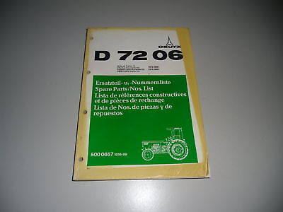 Listello di Ricambio Deutz Trattore Agricolo D2506 D 2506 Stand 1968 