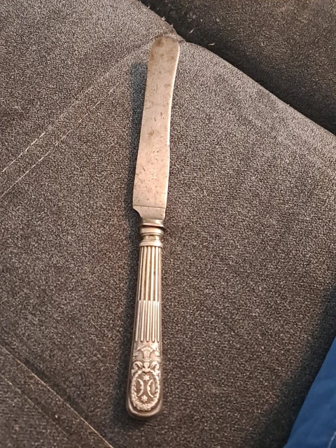 Couvert à Salade Ancien Art Déco, Manche En Argent, Pièce Unique
