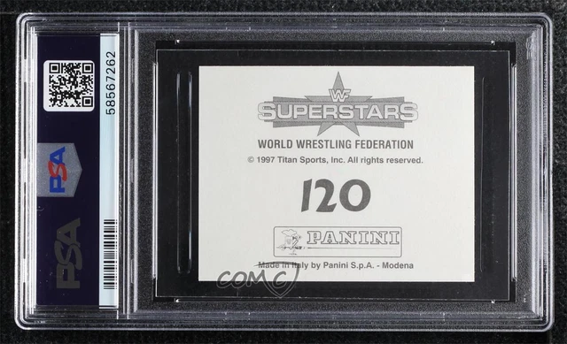1997 WWF Superstars Album Stickers The Rock Rocky Maivia Owen Hart PSA 9 MINT 2