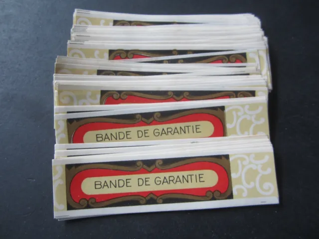 Wholesale Lot of 100 Old Vintage - BANDE DE GARANTIE - Neck LABELS - Red / Gold