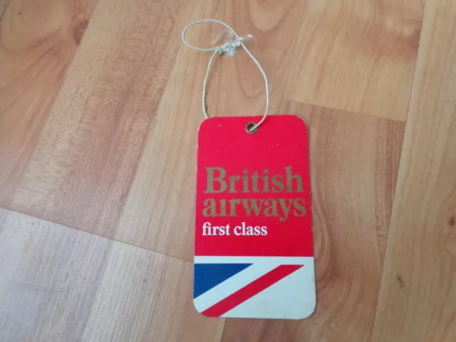 Vintage 1970'S British Airways Cabin Luggage Hand Baggage First Class Tag Label