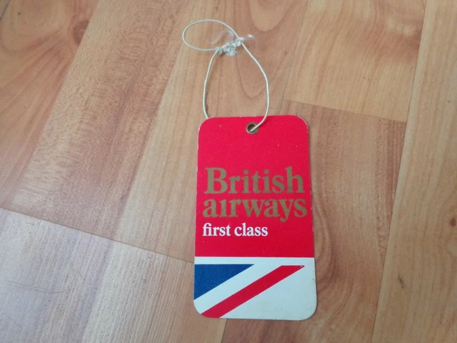Vintage 1970'S British Airways Cabin Luggage Hand Baggage First Class Tag Label