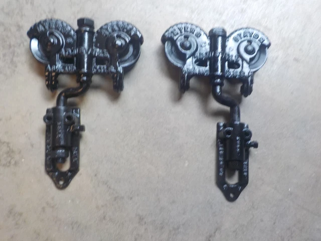 Pair Of Antique Refurnished Myers Stay On Adjustable Barn Door Rollers