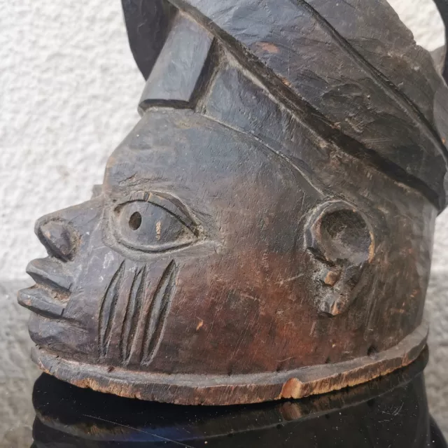 Antique 19c Yoruba Gelede Helmet Mask Carved Wood Nigeria African Tribal Art Rar