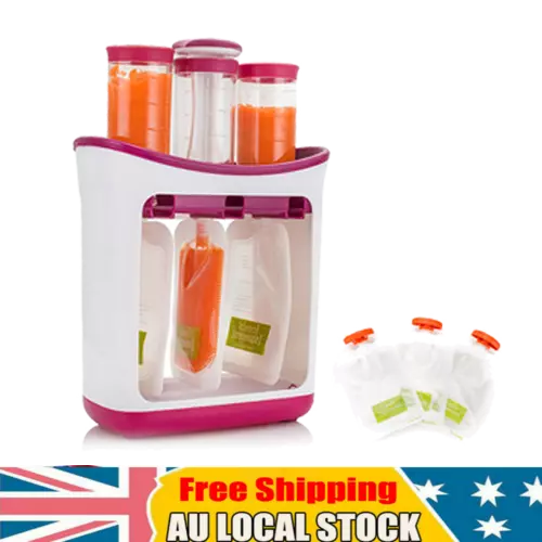 Squeeze Station Baby Feeding Food Fruit Puree Maker Storage Pouches Dispenser