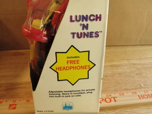 Lunchbox Radio -Lunch'n Tunes-Free Headphones 1986 Unused 3