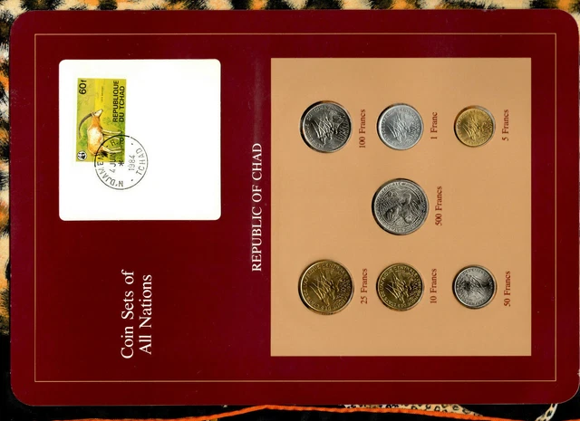 Coin sets of all Nations Chad 1976-1983 UNC 100 Francs 1982 500 Fr CAS 1976A