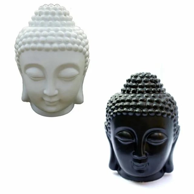 Quemador de cera de Buda gránulos de cerámica blanco negro aceites aromatiza 2