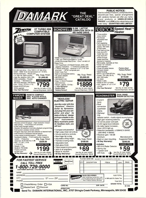 1989 Print ad Damark Catalog/Big A Auto Parts/Home Planners INC