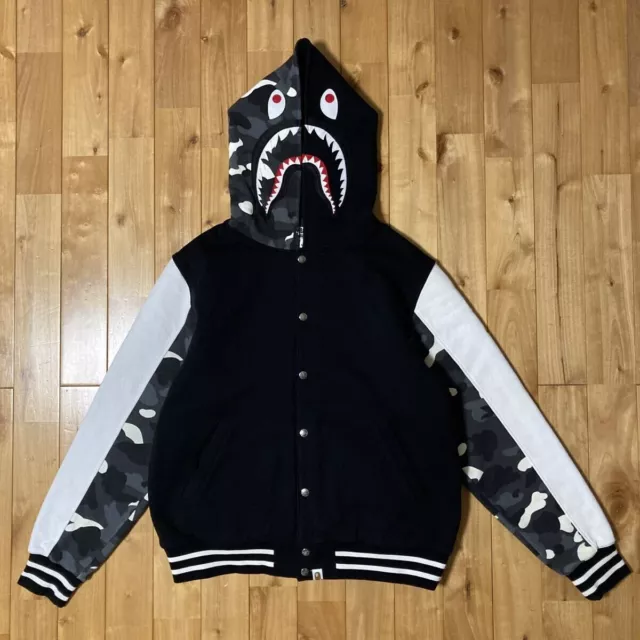 GLOW IN THE dark BAPE Space camo shark full zip hoodie A Bathing Ape Size XL 597.00 PicClick