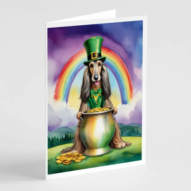 Afghan Hound St Patrick's Day Greeting Cards Envelope Pack of 8 DAC5466GCA7P
