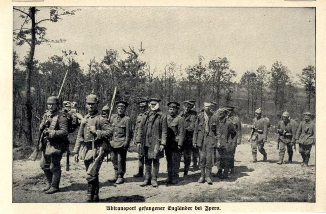 Abtransport gefangener Engländer bei Ypern Bilddokument von 1915