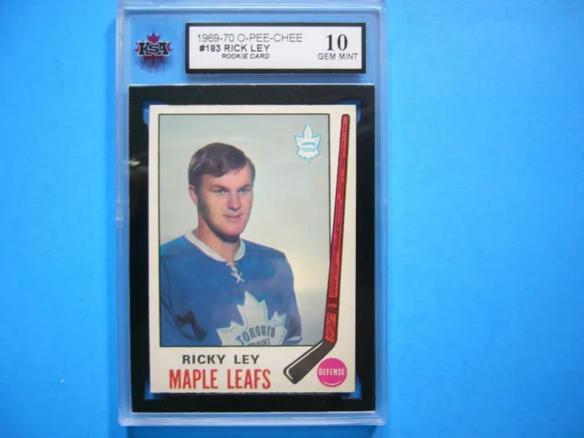 1969/70 O-Pee-Chee Nhl Hockey Card #183 Rick Ley Rookie Ksa 10 Gem Mt Sharp+ Opc