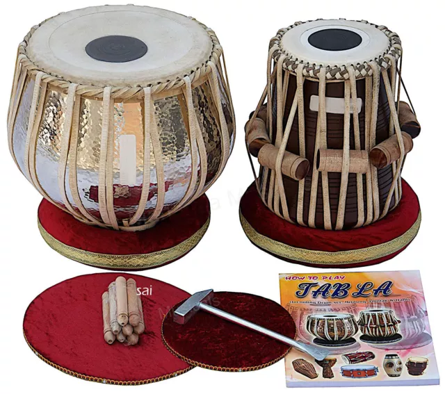 NEW MONTH SALE Tabla Set, Concert Quality, 2.5 Kg Chromed Copper Bayan