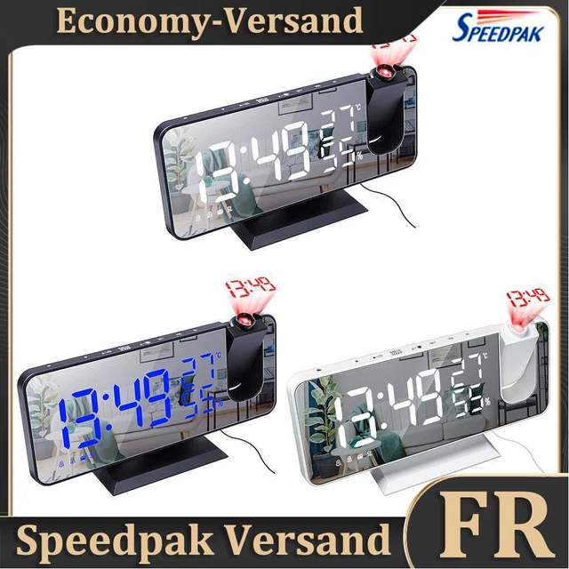 Digital FM Radio Projection Alarm Clock Smart LED Electric Desktop Watch Hot