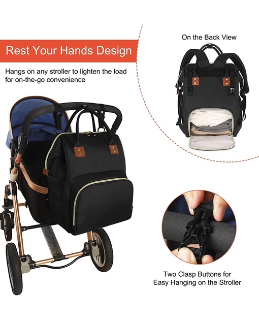 Great Deal  Baby Diaper Bag Backpack with Bassinet Changing Station black 13