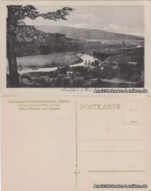 Ansichtskarte Bursfelde-Hannoversch Münden Hann. Münden Totalansicht 1930