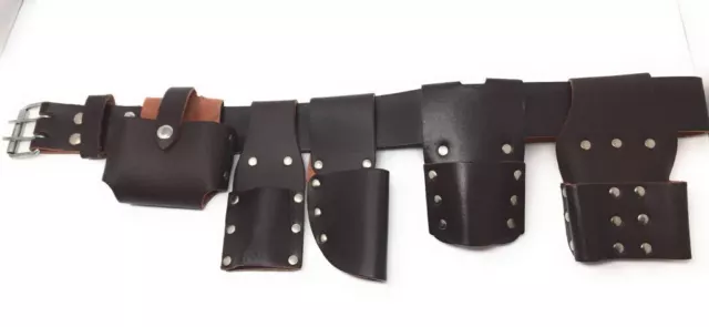 2" Scaffolding Leather Belt with 5 holders including meausre tape & span holders