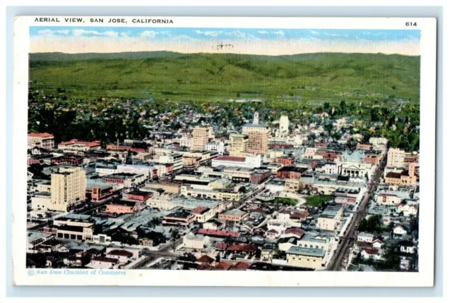 1944 Aerial View Of San Jose California CA Posted Vintage Postcard