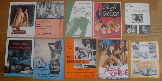 EROTIQUE lot de 10 synopsis cinema originale années 70