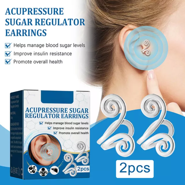 1Pair Acupressure Slimming Earrings Ear Cuff Clip Non Piercing Weight Loss-R9