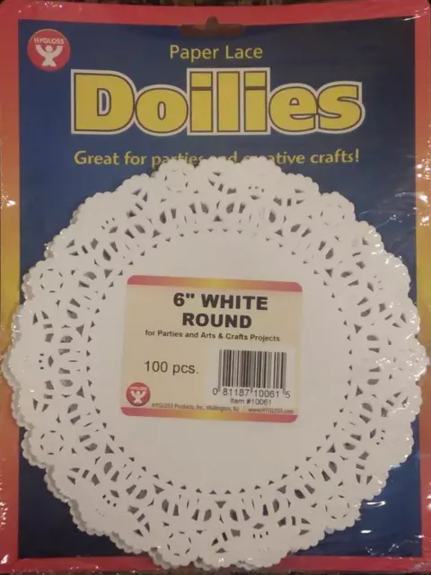 6" Round Paper Lace Doilies WHITE for Parties, Weddings, Crafts 100 pieces/pack