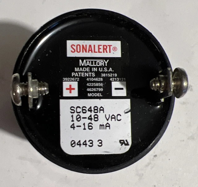 🔥Mallory Sonalert SC648A Signaling Device Alarm 10-48 VDC. Free shipping🇺🇸