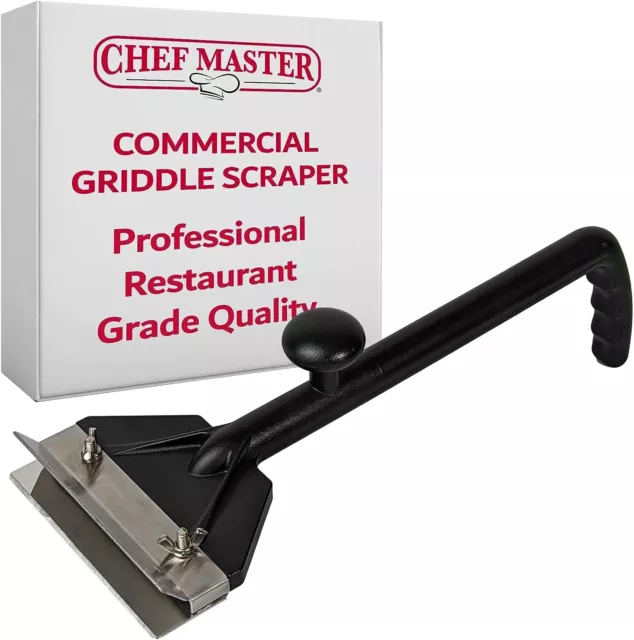 New! Chef Master Commercial Griddle Scraper, Flat Iron Grill Griddle Scraper.