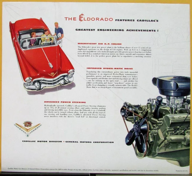 1953 Cadillac Eldorado Sports Convertible Dealer Sales Brochure Folder Original 2