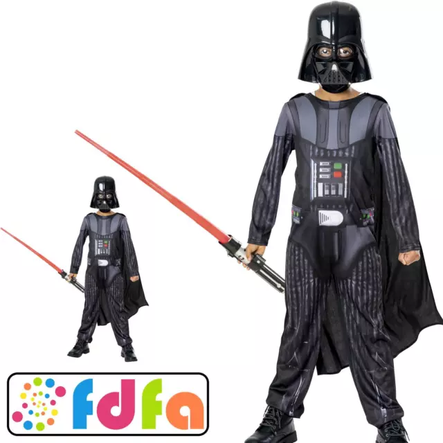 Rubies Official Darth Vader & Lightsaber Kids Childs Fancy Dress Costume