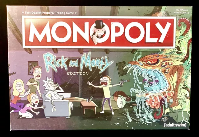 Monopoly: The Rick and Morty Edition Board Game Adult Swim 2017 Complete