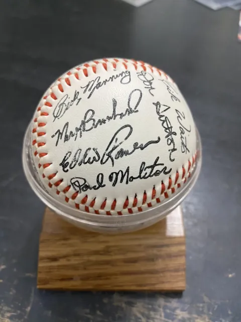 1982 1983 Milwaukee Brewers Team Autograph Baseball Facsimile Auto Yount Molitor