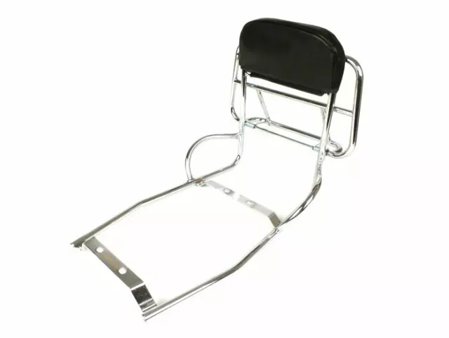 Chrome Back Rack CHROME REAR RACK And Backrest Grab Rail Vespa PX LML 2T 125 150 200 ...