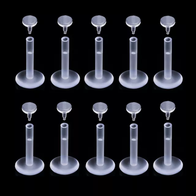 5/10X Bioflex Push Fit Labret Monroe Lip Stud Tragus Nose Ear Retainer Piercing