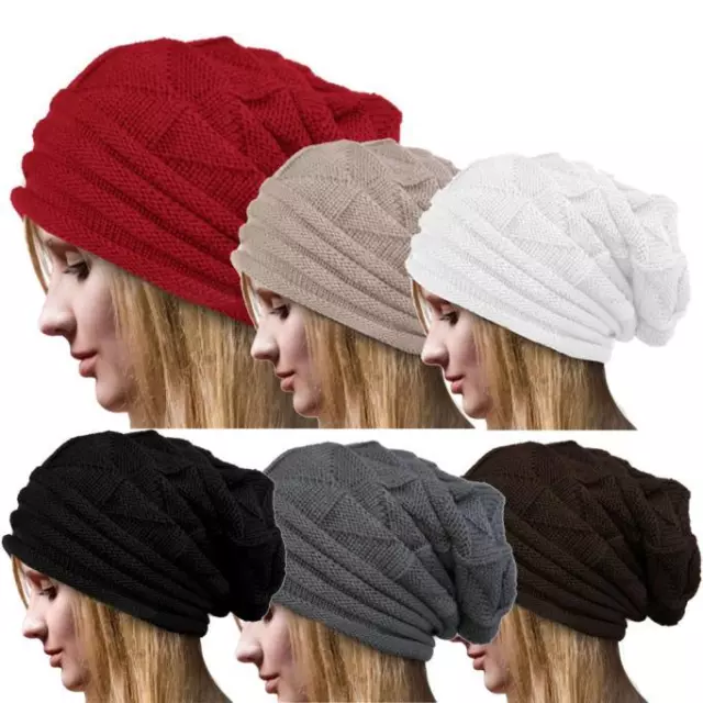 Fashion Womens Laides Winter Warm Beanie Causal Baggy Crochet Knit Hat Caps rl 3