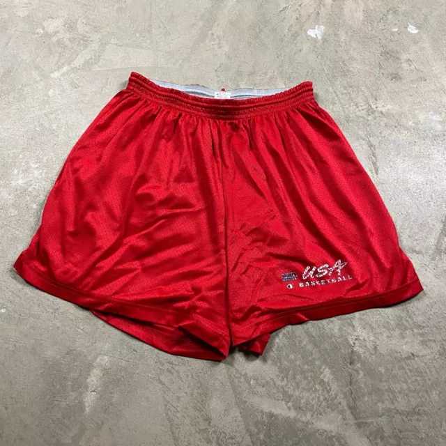 90s VTG USA BASKETBALL CHAMPION Shorts XL Dream Team mesh practice warm up OG