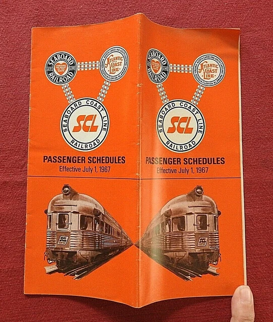 1967 Seaboard Atlantic Coast Linea Ferrovia Pre-amtrak Treno Schedule Brochure