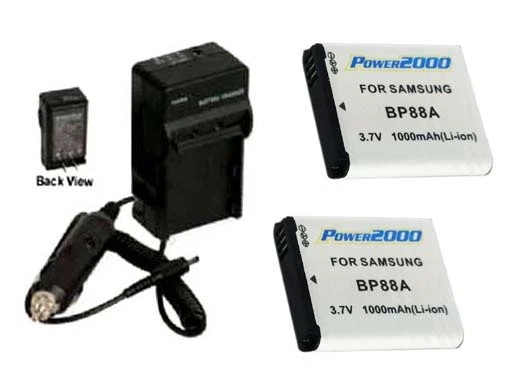 2 BP88A Batteries + Charger for Samsung DV200 DV300 DV300F DV300H DV305 DV305F