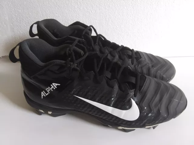 Nike Mens Sz 12 Football Cleats Black Fastflex Alpha AQ7653-001 Lace Up Low Top