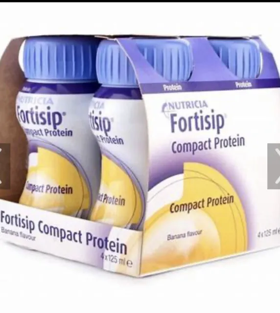 Fortisip compact Protein Banana x 48 125ml Drinks expiry 07/24 18g Protein