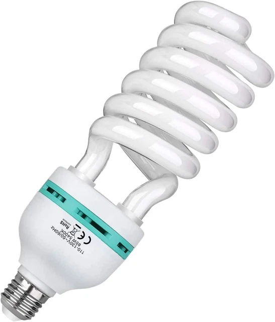 85W 110V 5400K Compact Fluorescent CFL Balanced Daylight Bulb with E27 Mount, Li