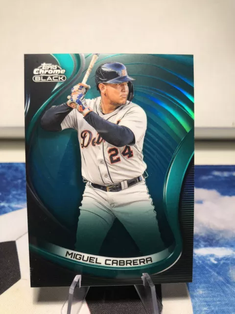 2022 Topps Chrome Black Miguel Cabrera Green Parallel #/99 Detroit Tigers