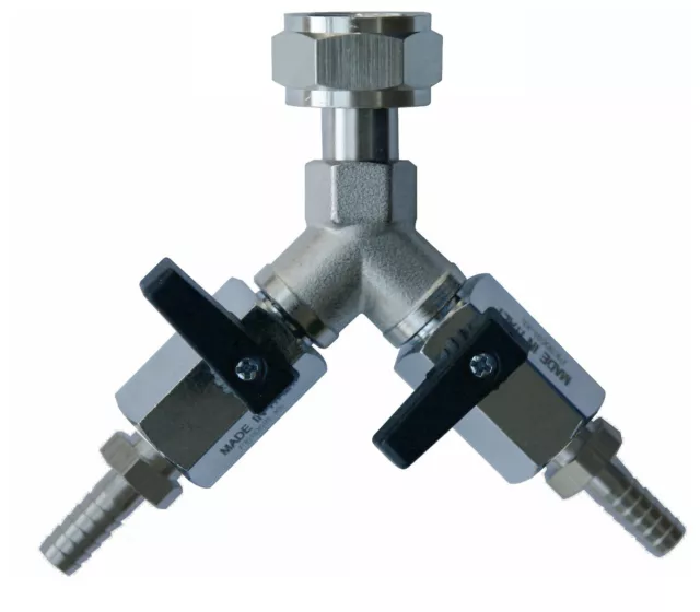 Y-Verteiler Absperrhahn Y-Stück 5/8" Sechskant-Mutter div. Abgänge