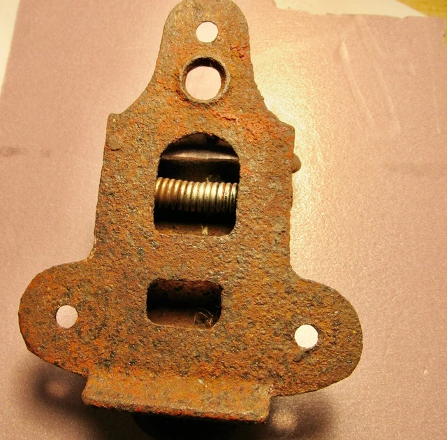 Antique Vintage Cast Iron Barn Door Alligator Spring Latch Fastener 2
