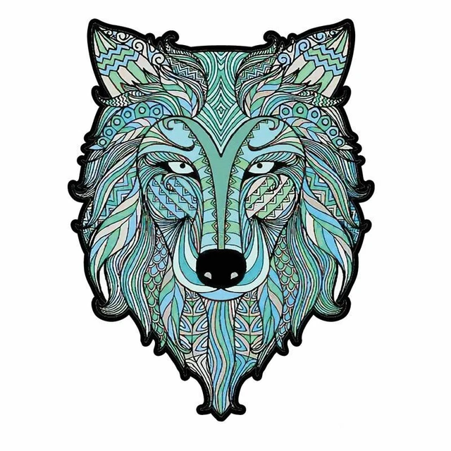 3D Wolf Shaped Wooden Puzzle Jigsaw For Adults Kids Educational Toys  DIY Crafts
