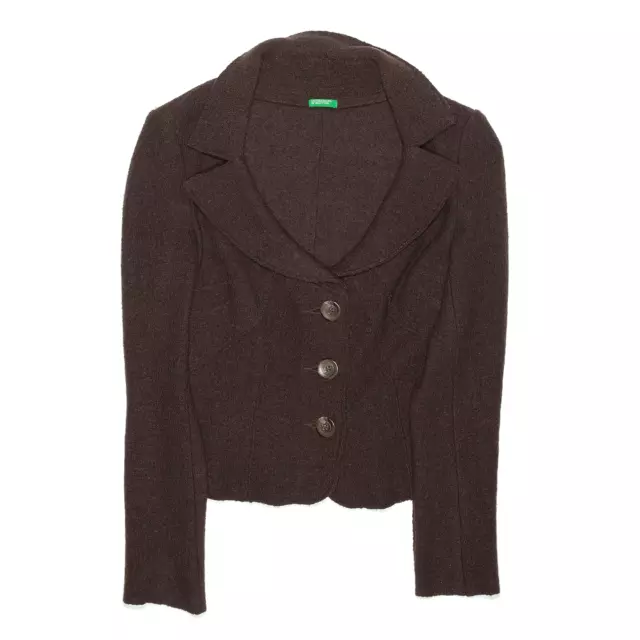UNITED COLORS OF BENETTON Womens Brown Regular Blazer Wool Jacket XXS