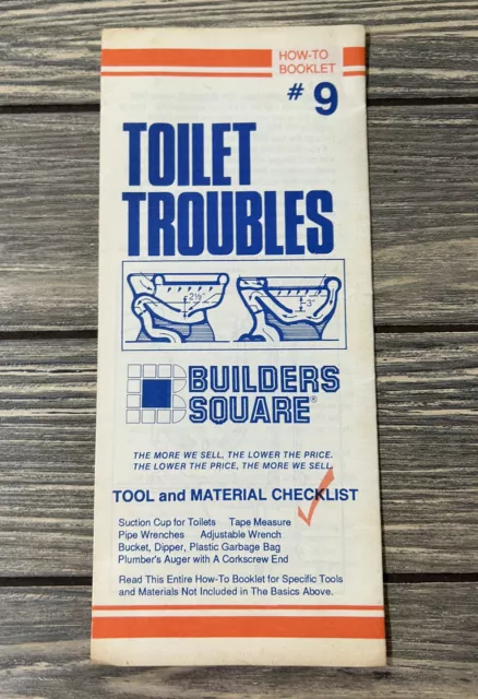 Vintage Builders Square How To Booklet #9 Toilet Troubles Brochure Pamphlet